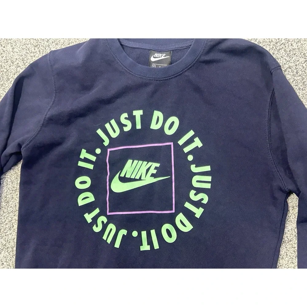 Nike Men's SMALL Sweatshirt Just Do It Pullover Crewneck Long‎ Sleeve Athletic
